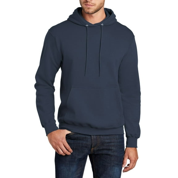 Just Blanks Tall Core Fleece Pullover Hooded Sweatshirt, Navy, 4XLT