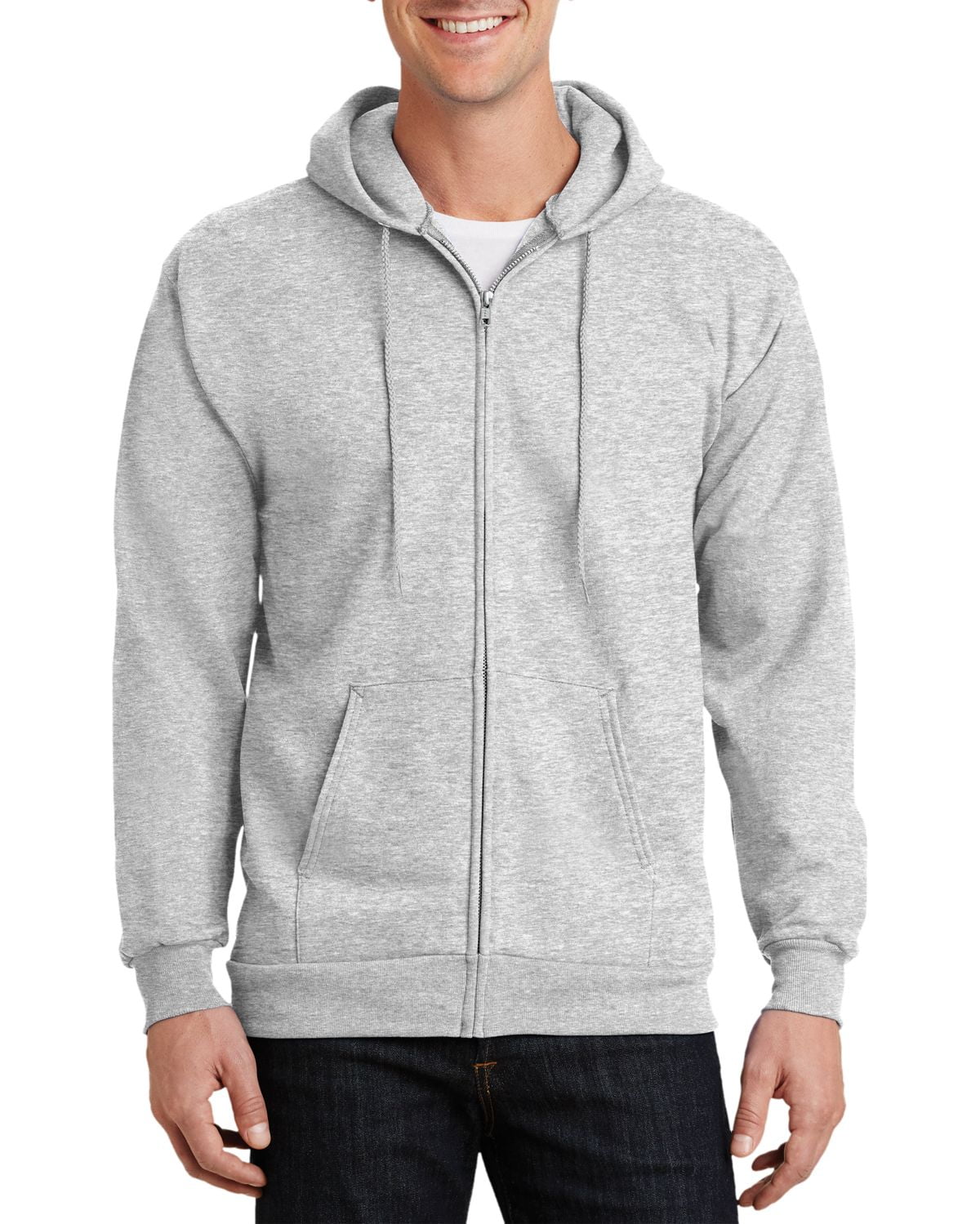JustBlanks Tall Mens Essential Full Zip Hoodie Warm Fleece Sweatshirt with Drawstring Hood