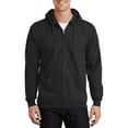 thumbnail image 1 of Just Blanks Tall Essential Fleece Full-Zip Hooded Sweatshirt , Jet Black, 4XLT, 1 of 1