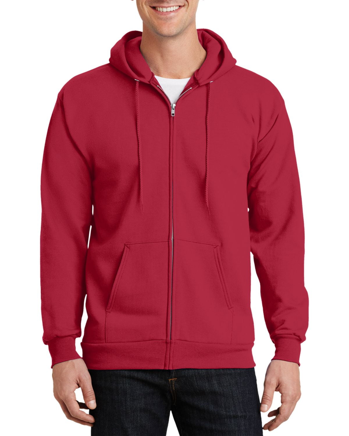 JustBlanks Tall Mens Essential Full Zip Hoodie Warm Fleece Sweatshirt with Drawstring Hood