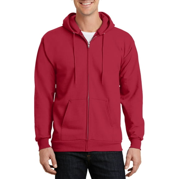 JustBlanks Tall Mens Essential Full Zip Hoodie Warm Fleece Sweatshirt with Drawstring Hood
