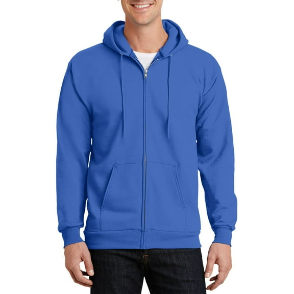 JustBlanks Tall Mens Essential Full Zip Hoodie Warm Fleece Sweatshirt with Drawstring Hood