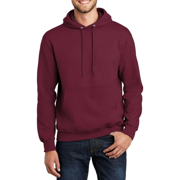 Just Blanks Tall Essential Fleece Pullover Hooded Sweatshirt , Cardinal, 4XLT