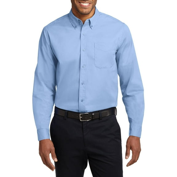 JustBlanks Tall Long Sleeve Easy Care Wrinkle Resistant Dress Shirt with Adjustable Cuffs