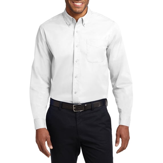 JustBlanks Tall Long Sleeve Easy Care Wrinkle Resistant Dress Shirt with Adjustable Cuffs