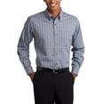 thumbnail image 1 of JustBlanks Mens Tall Tattersall Easy Care Shirt Long Sleeve Button Down Cotton Blend, 1 of 1