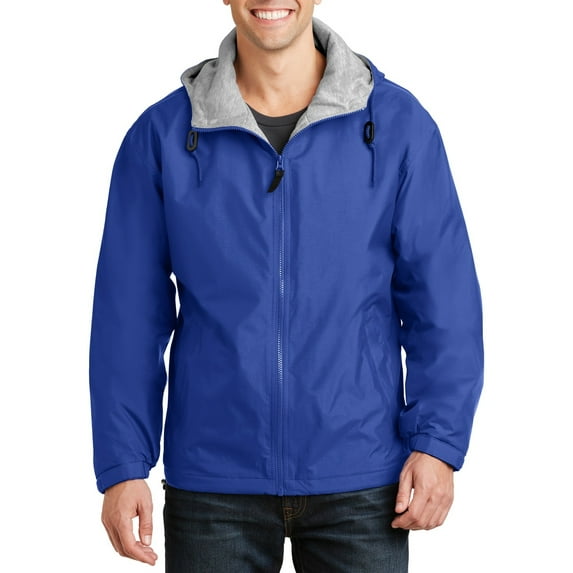 Just Blanks Team Jacket Drawcord Hood Slash Pockets, Royal/Light Oxford, 4XL