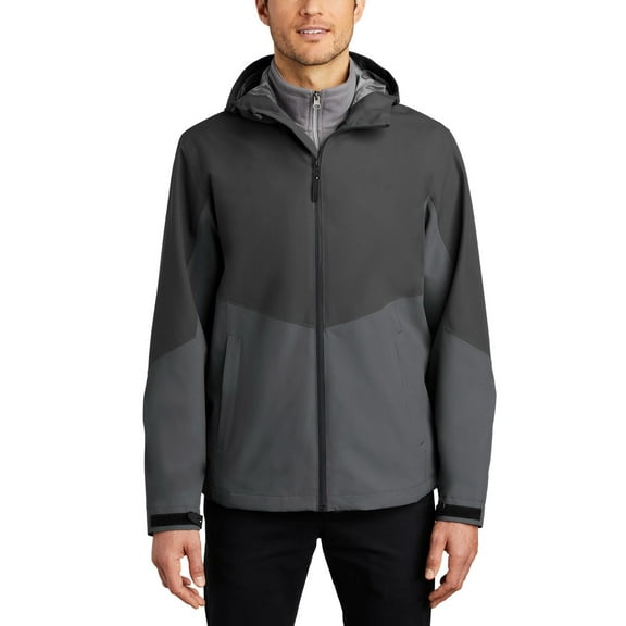 JustBlanks Tech Rain Jacket with Adjustable Hood Waterproof Breathable Polyester Shell