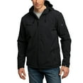 thumbnail image 1 of Just Blanks Textured Hooded Soft Shell Jacket, Black/Engine Red, 4XL, 1 of 1