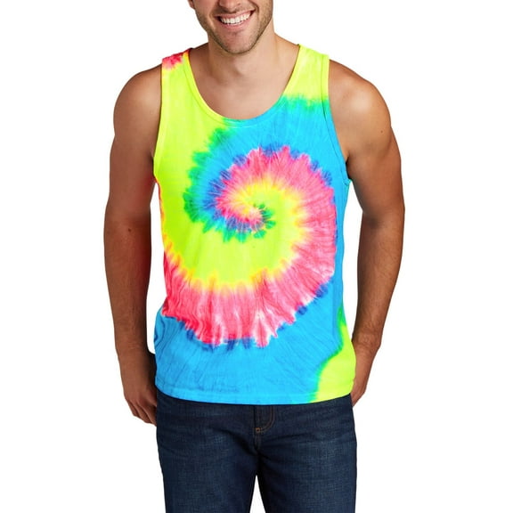 JustBlanks Tie Dye 100 Cotton Sleeveless Crew Neck Casual Summer Tank Top