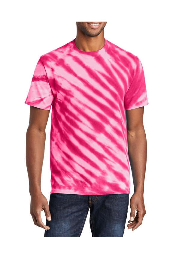 Tiger Stripe Tie Dye 100 Cotton Crew Neck Short Sleeve T-Shirt
