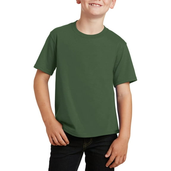 JustBlanks Youth Short Sleeve Cotton Blend Crewneck Soft Ring Spun Fabric T-Shirt