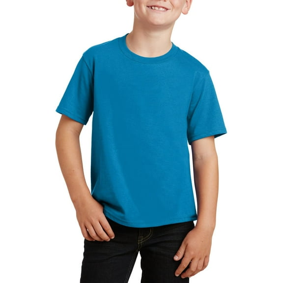 JustBlanks Youth Short Sleeve Cotton Blend Crewneck Soft Ring Spun Fabric T-Shirt