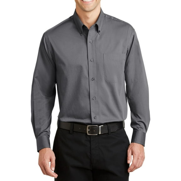 JustBlanks Mens Tonal Pattern Easy Care Dress Shirt Cotton Poly Blend Long Sleeve Button Down Collar