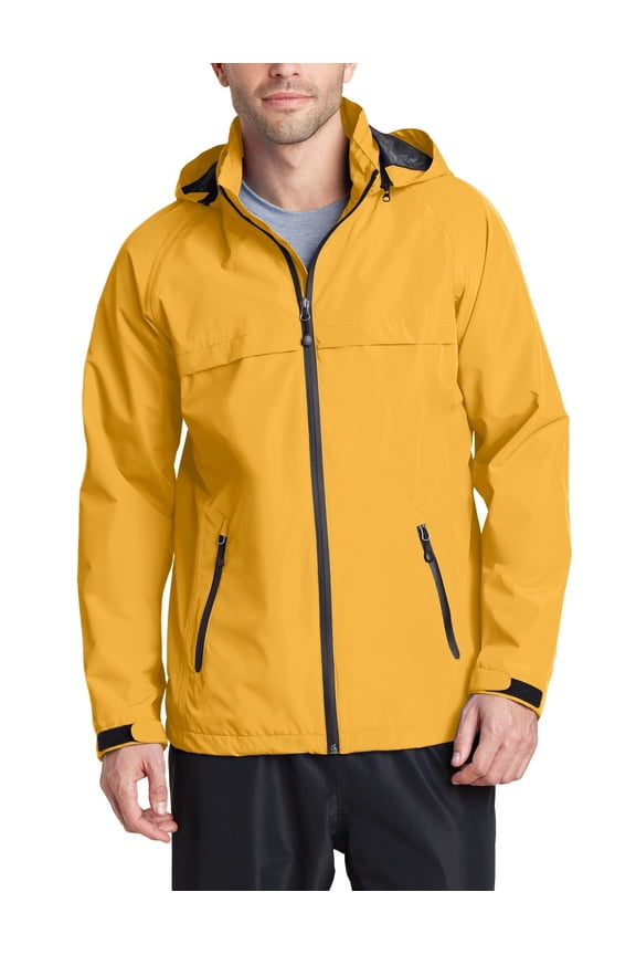 Just Blanks Torrent Waterproof Jacket Adjustable Self-Fabric Tab Cuffs With Hook And Loop Closures Front Zippered Pockets, Slicker Yellow, 4XL