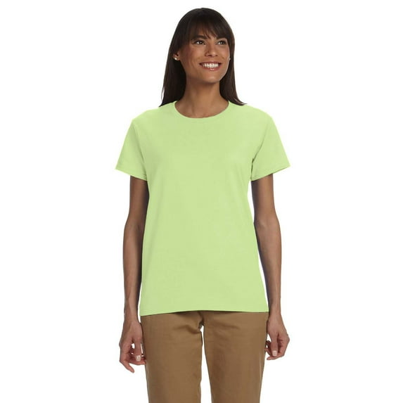 Just Blanks Ultra Cotton Women’s T-Shirt Double-Needle Stitched Neckline, Bottom Hem And Sleeves, Mint Green, M