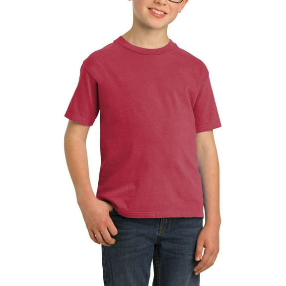 JustBlanks Youth Garment Dyed Beach Wash Soft Cotton Crew Neck Short Sleeves T Shirt