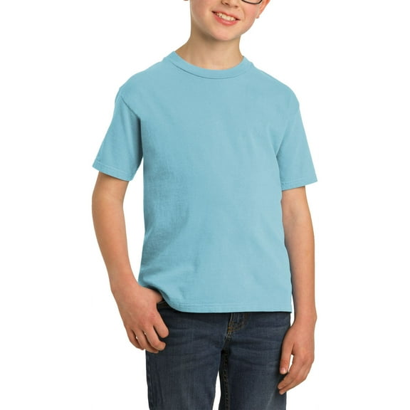JustBlanks Youth Garment Dyed Beach Wash Soft Cotton Crew Neck Short Sleeves T Shirt