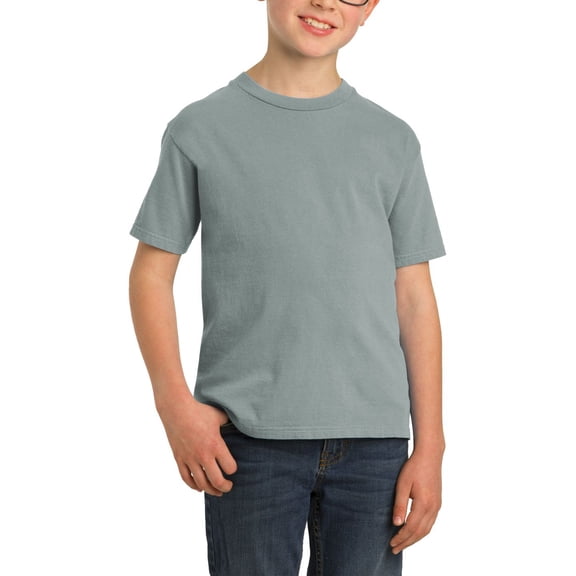 JustBlanks Youth Garment Dyed Beach Wash Soft Cotton Crew Neck Short Sleeves T Shirt