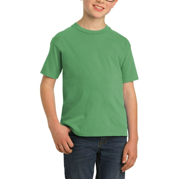 JustBlanks Youth Garment Dyed Beach Wash Soft Cotton Crew Neck Short Sleeves T Shirt