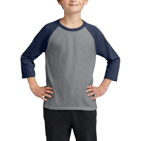 JustBlanks Youth 3 4 Sleeve Raglan T Shirt Cotton Polyester Blend Crewneck Baseball Tee