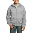 thumbnail image 1 of JustBlanks Youth Core Fleece Full Zip Hoodie Cotton Poly Blend Classic Neck Long Sleeves, 1 of 1