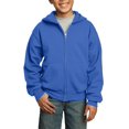 thumbnail image 1 of JustBlanks Youth Core Fleece Full Zip Hoodie Cotton Poly Blend Classic Neck Long Sleeves, 1 of 1