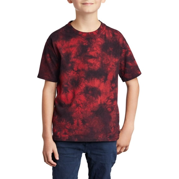 JustBlanks Youth Crystal Tie Dye 100 Cotton Rib Knit Collar Short Sleeves Vibrant Colors T Shirt