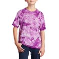 thumbnail image 1 of JustBlanks Youth Crystal Tie Dye 100 Cotton Rib Knit Collar Short Sleeves Vibrant Colors T Shirt, 1 of 1