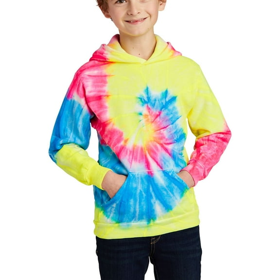 JustBlanks Youth Tie Dye Pullover Hoodie Cotton Polyester Fleece Crew Neck Long Sleeve Sweatshirts