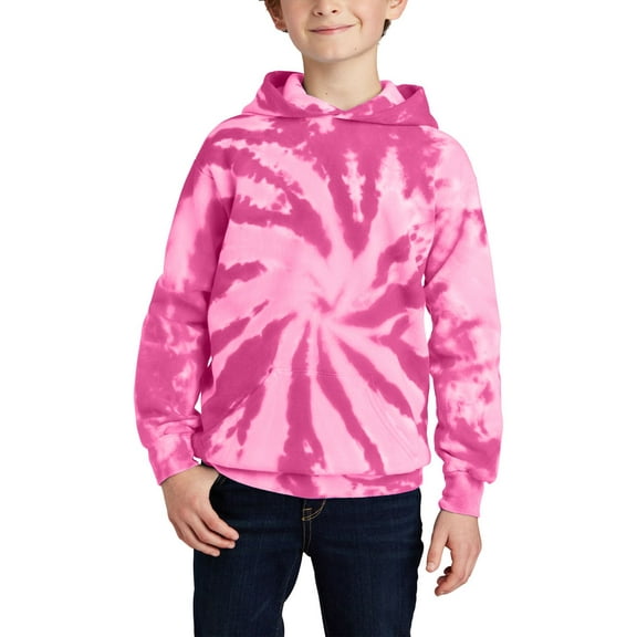 JustBlanks Youth Tie Dye Pullover Hoodie Cotton Polyester Fleece Crew Neck Long Sleeve Sweatshirts