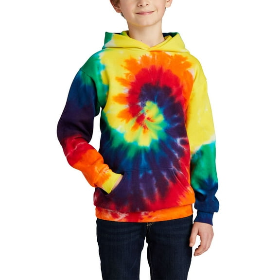 JustBlanks Youth Tie Dye Pullover Hoodie Cotton Polyester Fleece Crew Neck Long Sleeve Sweatshirts