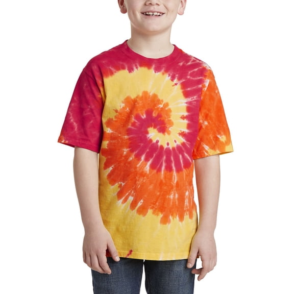 JustBlanks Youth Tie Dye 100 Cotton Crew Neck Short Sleeves T Shirt