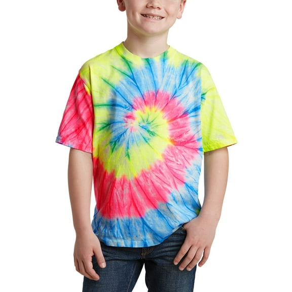 JustBlanks Youth Tie Dye 100 Cotton Crew Neck Short Sleeves T Shirt