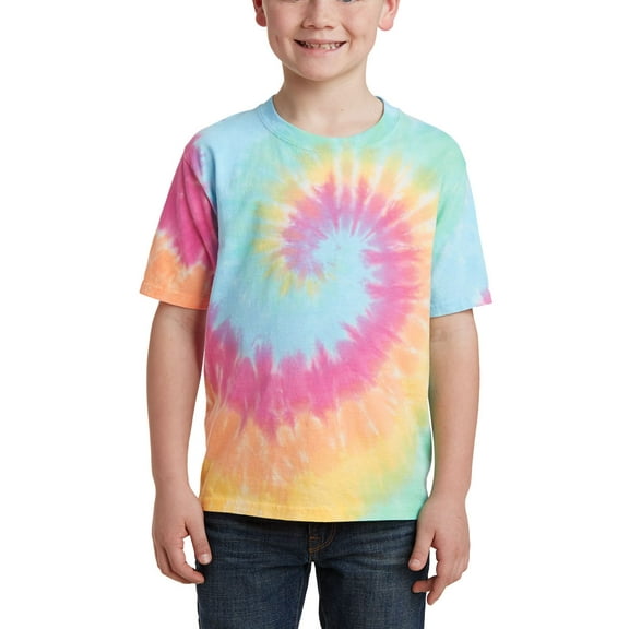 JustBlanks Youth Tie Dye 100 Cotton Crew Neck Short Sleeves T Shirt