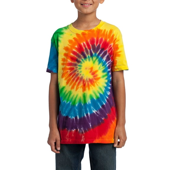 JustBlanks Youth Tie Dye 100 Cotton Crew Neck Short Sleeves T Shirt
