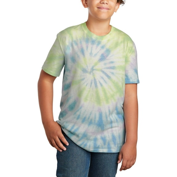 JustBlanks Youth Tie Dye 100 Cotton Crew Neck Short Sleeves T Shirt