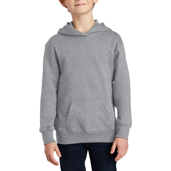 JustBlanks Youth Fleece Pullover Hoodie Soft Cotton Blend Front Pocket Long Sleeves No Drawcord Durable Neck Tape Multiple Colors