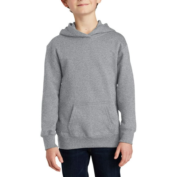 JustBlanks Youth Fleece Pullover Hoodie Soft Cotton Blend Front Pocket Long Sleeves No Drawcord Durable Neck Tape Multiple Colors