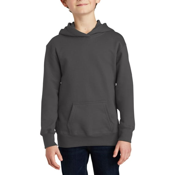 JustBlanks Youth Fleece Pullover Hoodie Soft Cotton Blend Front Pocket Long Sleeves No Drawcord Durable Neck Tape Multiple Colors