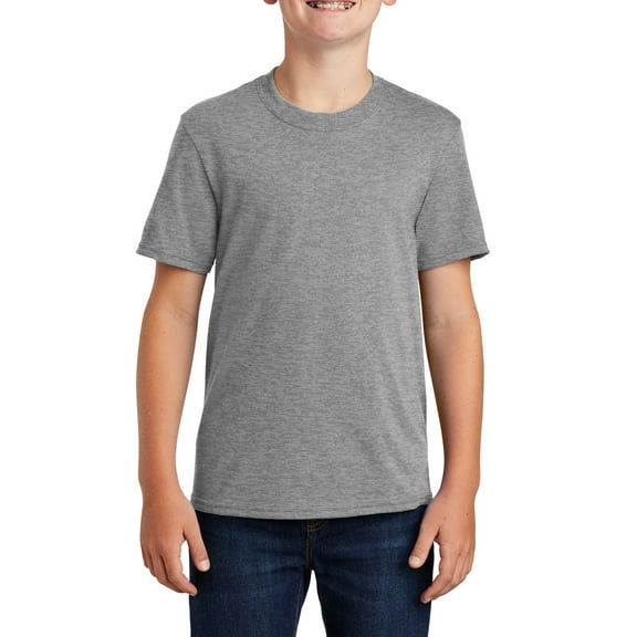 JustBlanks Youth Core Blend Rib Knit Collar Short Sleeve T Shirt