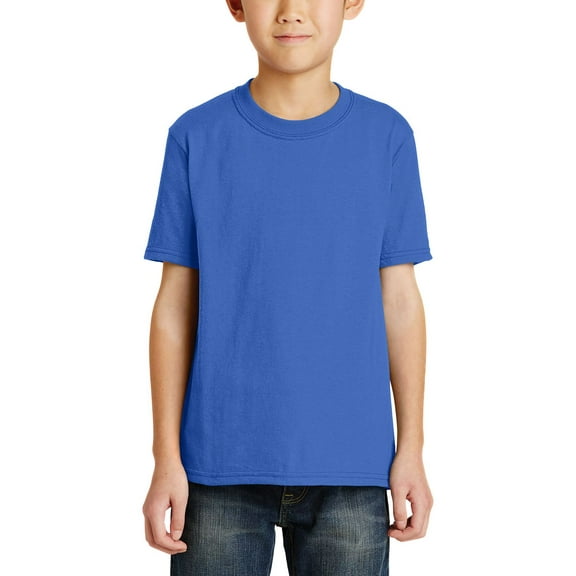 JustBlanks Youth Core Blend Rib Knit Collar Short Sleeve T Shirt