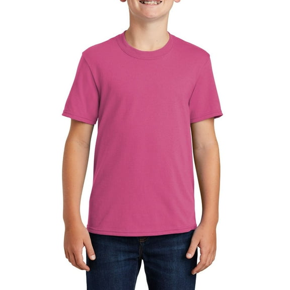 JustBlanks Youth Core Blend Rib Knit Collar Short Sleeve T Shirt