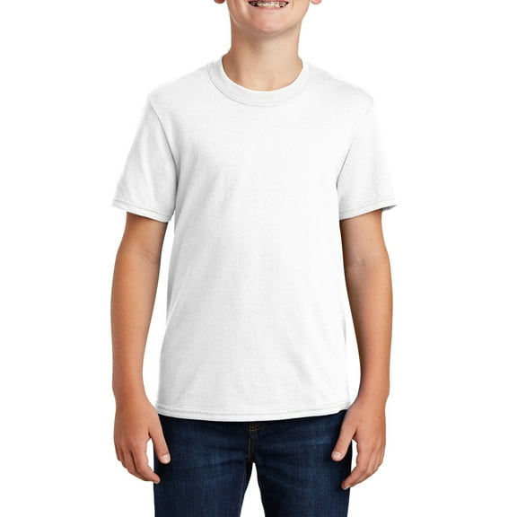 JustBlanks Youth Core Blend Rib Knit Collar Short Sleeve T Shirt