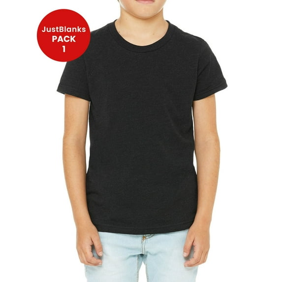 JustBlanks Youth Unisex Jersey T Shirt 4.2 oz. 100 airlume combed ringspun cotton 32 singles