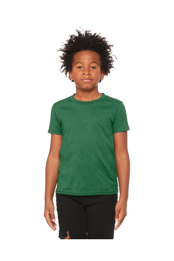 Just Blanks Youth Jersey Short Sleeve Tee Combines Comfort Style And Durability Making It An Excellent Choice For Active Kids, HTHR GRASS GREEN, S