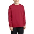 thumbnail image 1 of JustBlanks Youth Long Sleeve Core Cotton Rib Knit Crewneck Classic Fit T Shirt, 1 of 1