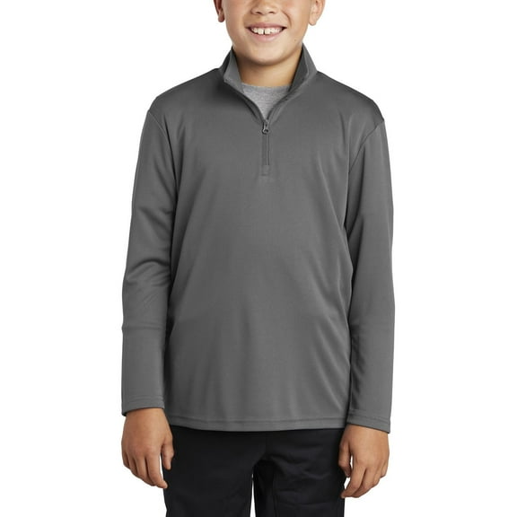 JustBlanks Youth Lightweight 1 4 Zip Pullover Moisture Wicking Polyester Cadet Collar