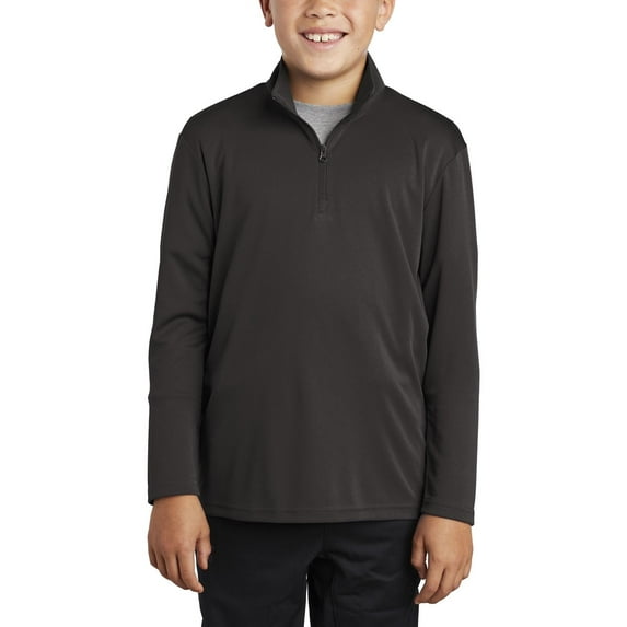 JustBlanks Youth Lightweight 1 4 Zip Pullover Moisture Wicking Polyester Cadet Collar