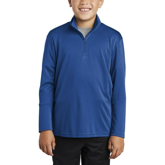 JustBlanks Youth Lightweight 1 4 Zip Pullover Moisture Wicking Polyester Cadet Collar